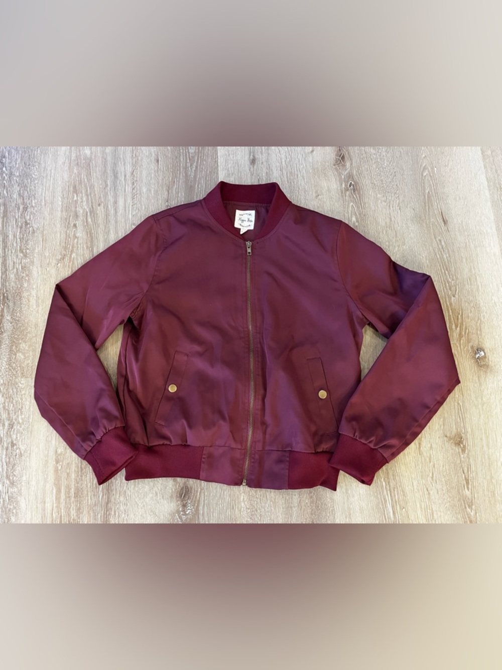 Hippie Rose Women’s Burgundy Bomber Jacket